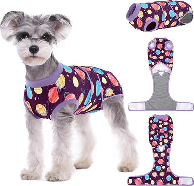 Kuoser Dog Surgery Suit Female Spay, Dog Recovery Suit Male Neuter, Pet Clothes Onesie for Surgery Anti Licking Abdominal Wounds Puppy Surgical Recovery Bodysuit Shirt, Substitute E-Collar & Cone