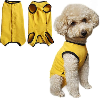 Dog's Recovery Suit Post Surgery Shirt for Puppy, Small Dog Surgical Recovery Suit for Female Male Dogs, Dog Onesie Protect Surgical Wound(Yellow-XL)