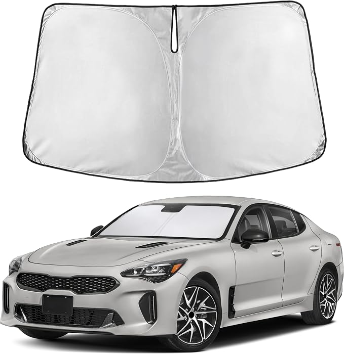 EcoNour Windshield Sunshade Compatible for Kia Stringer 2018-2021 2022 2023, Sun Visor for Front Windshield & Window Sun Shade Cover, UV Heat Blocker & Protector, Car Accessories