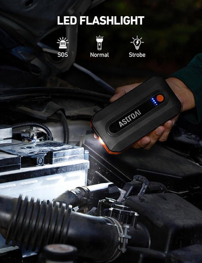 AstroAI B8 3000A Car Battery Jump Starter, 12V Jump Starter Battery Pack (up to 9.0L Gasoline and 7.0L Diesel Engine), Portable Jump Box with 3 Modes Flashlight and Jumper Cable