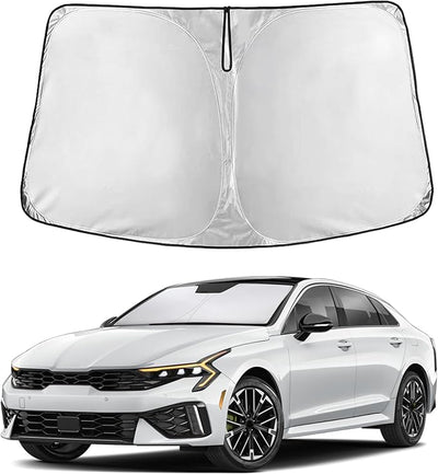 EcoNour Windshield Sunshade Compatible for Kia K5 2021-2024 2025 2026, Sun Visor for Front Windshield & Window Sun Shade Cover, UV Heat Blocker & Protector, Car Accessories