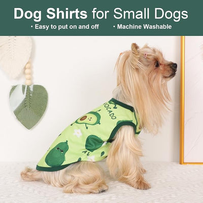 Dog Shirt Vest Dog Clothes for Small Dogs Boy Girl Stretchy Summer Puppy T-Shirts Soft Breathable Lightweight Puppy Sweatshirt Pet Cat Outfit (Avocado, X-Small)