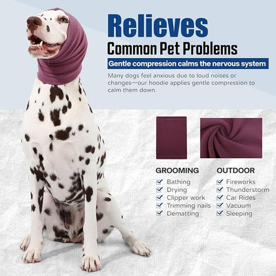 Dog Calming Hoodie Quiet Head Cover Sleeves Anxiety Relief/Noise Protection - Grooming - Thunder - Fireworks