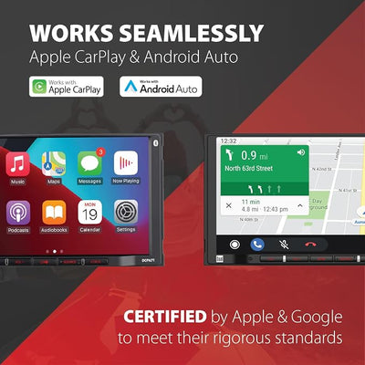 Dual Electronics DCPA71-BC 7" Apple CarPlay Android Auto Double DIN Stereo | Backup camera included, Certified Apple CarPlay and Android Auto, 7-inch touchscreen, Bluetooth calling, USB charging