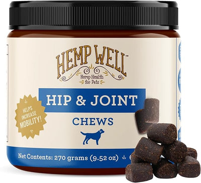 Hemp Well Hip & Joint Soft Chews for Dogs, Hemp, Glucosamine, Chondroitin