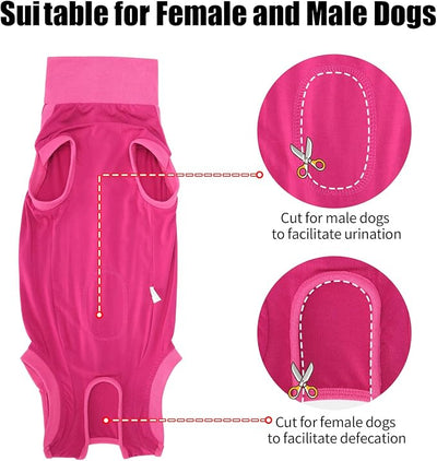 Dotoner Dog Surgery Recovery Suit Dog Suit for Male Female Neuter Anti-Lick Abdominal Wounds Bite Protective Outfit Alternative E-Collar & Cone Breathable Spay Suit for Medium Large Dogs