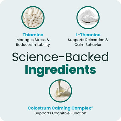 VetriScience Calm & Confident Chews, Composure Clinically Tested Calming and Anxiety Supplement for Small Dogs Under 30 lbs, Reduce Stress, Ideal for Thunderstorms and Fireworks, Chicken, 30 Count