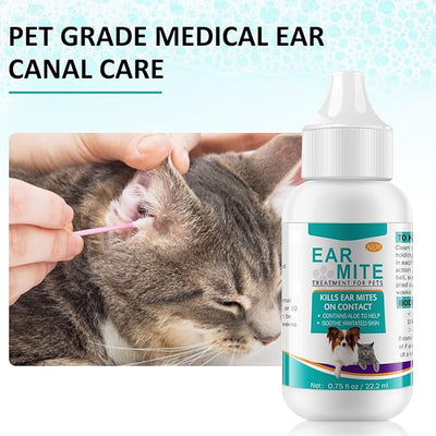 VOSIFSDIY Ear Mite Treatment for Dogs and Cats, Dog Ear Infection Treatment, Ear Mite Treatment for Dog Yeast Infection, 100% Natural Dogs Cats Ears Drops-2PCS