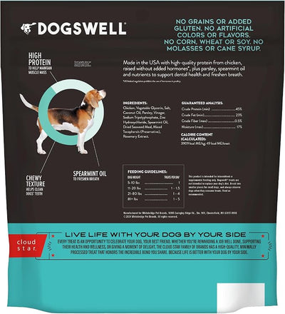 Dogswell Dental Jerky Dog Treats, Chicken, 24 oz Pouch