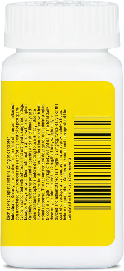 Rimadyl (carprofen) for Dogs, 25 mg, 60 Caplets