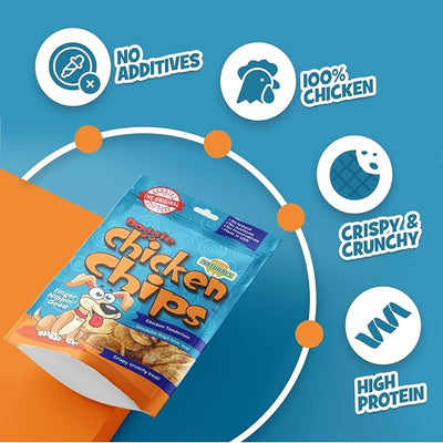 Chip's Naturals Doggie Chicken Chips Small 4 oz All Natural High Protein Low Calorie Healthy Dog Treats, Grain Free Gluten Free USDA Inspected & Approved Chicken Treat for Dogs, Pet Supplies