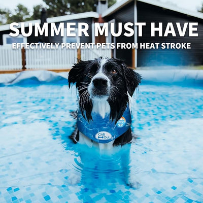 ALL FOR PAWS Dog Cooling Bandana, Cooling Bandanas for Medium Dogs, Dog Cooling Neck Wrap, Cooling Scarf for Dogs, Blue Ice Dog Neck Cooler for Summer (S)