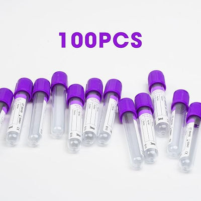 Specimen Collection Tubes 3ml Lab Vacuum EDTA K2 Tube for Pet Animals Veterinary Lab Supplies 100 Pcs Wrap Packaging