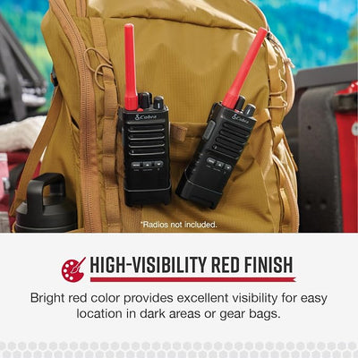 Cobra GMRS Trailblazer Antenna Red - High-Performance Antenna for GMRS Two-Way Radios, Red Finish