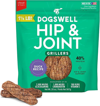 Dogswell Hip & Joint Grillers Dog Treats, Duck, 20 oz. Pouch