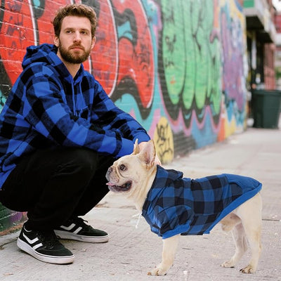 Plaid Dog Hoodie Pet Clothes Sweaters with Hat