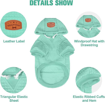 BEAUTYZOO Dog Sweaters for Extra Large Dogs Girl Boy, XXXL Dog Hoodie with Pocket & Leash Hole, Soft Warm Waffle-Like Laminated Cotton Pet Clothes for Cold Weather, Doberman Great Dane Sweatshirt, 3XL