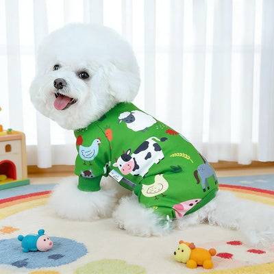XPUDAC 4 Pack Dog Pajamas for Small Medium Sized Dogs Soft Comfy Stretchy Dog Pjs Onesie Puppy Clothes Pet Jammies for Doggie Boy Girl, L