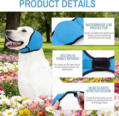 Dog Ear Muffs for Noise Protection, Soft Quiet Dog Ear Headband, Dog Ear Covers for Anxiety Relief, Calming No Flap Ear Wraps for Dog Hematoma Fireworks Thunderstorms Bathing Grooming