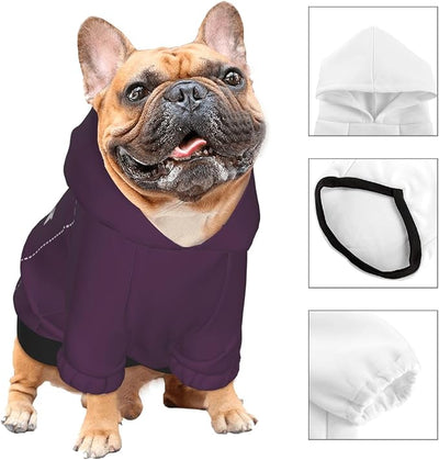 Personalized Chihuahua Dog Hoodie, Custom Pet Warm Sweatshirt Costume with Name Number Photo, Customize ID Clothes for Pupppy Kitten Dogs Cats, PlumPurple, XS