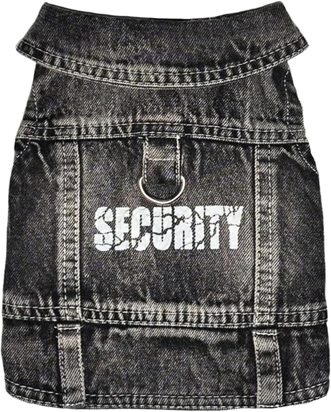 Dog Jeans Black Jacket Denim Pet Coat for Puppy Small Dogs Cotton Classic Overalls Male Cat Costumes Sleeveless Washed Vest Clothes Outfit T-Shirts Chihuahua,Yorkie,Teacup（X-Small）