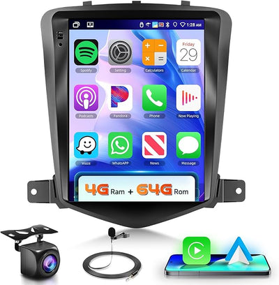 Android 13.0 Car Radio for Chevrolet Cruze 2009-2015 with Wireless CarPlay Android Auto, 9.7 inch IPS Touchscreen Head Unit with GPS WiFi Bluetooth 5.0 USB DSP Audio SWC 4G+64G
