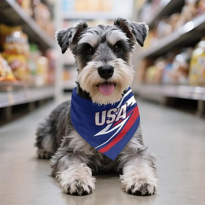 KEIAHUAN Patriotic USA Printed Dog Bandana Triangle Scarf Soft Washable Pet Kerchief for Independence Day, Premium Breathable Fabric, Adjustable Bandanas for Small Medium Large Dogs