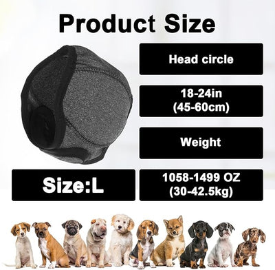 Dog Noise Cancelling Ear Muffs, Dog Ear Muffs Noise Protection | Quiet Ears for Dogs, Dog Ear Wrap, Adjustable Comfortable Quiet Calming Dogear Plugs Cover (Grey)