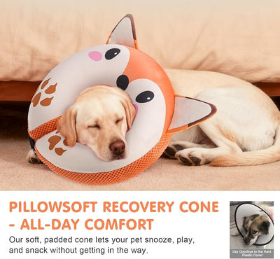 BEAUTYZOO Inflatable Dog Cone Collar Alternative After Surgery, Soft Donut Recovery E-Collar for Large & XL Dogs Girls Boys, Adjustable Pet Neck Cone to Stop Licking Wounds, XL