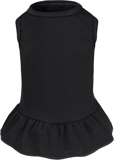 Dog Dresses Cat Skirt Solid Color Dog Clothes Summer Sleeveless Puppy Girl Clothes for Small Pet Dogs Cats (Black, Medium)