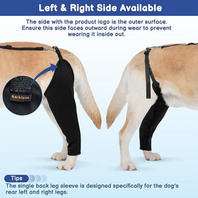 BARKLESS Single Dog Rear Leg Sleeve to Stop Licking, Breathable Male Female Dog Recovery Suit for Post Surgery, Comfortable Back Leg Sleeve for Wound Healing, Protective Cone Collar Alternative