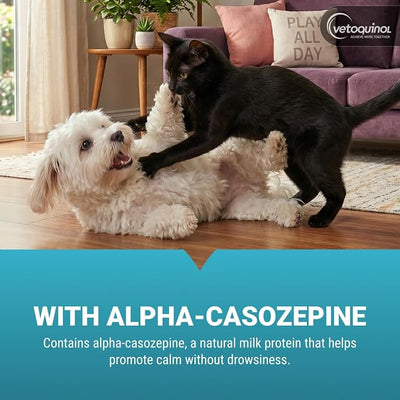 Vetoquinol Zylkene - Calming Oral Capsule for Small Cats & Dogs 11–22 lb - For Behavior & Occasional Anxiety - Perfect for Boarding, Vet Visits & Celebrations - Non-Drowsy & Lactose-Free - 30 Capsules