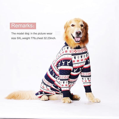 Dog Recovery Suit After Surgery Female Male, Medium Large Dog Neuter Shirt Cone Alternatives Prevent Licking Surgical Onesies (Christmas Blue, 7XL)