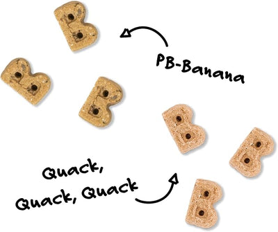 Bocce's Bakery PB & Banana Cookie + Quack Quack Quack Biscuit Dog Treat Bundle – Natural, Wheat-Free Biscuits and Soft & Chewy Cookies Made with Real Ingredients & Baked in The USA – 2 Pack Bundle