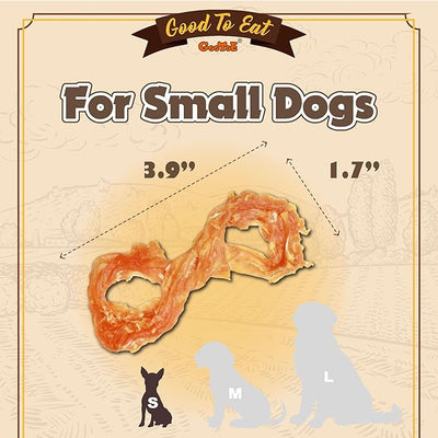Gootoe Turkey Tendons for Dogs – All-Natural, Hypoallergenic Dog Treats, Rawhide Alternative, Long Lasting Puppy Chews, Healthy Dog Treats for Small Breeds, Rope (S), 6 Count Pack