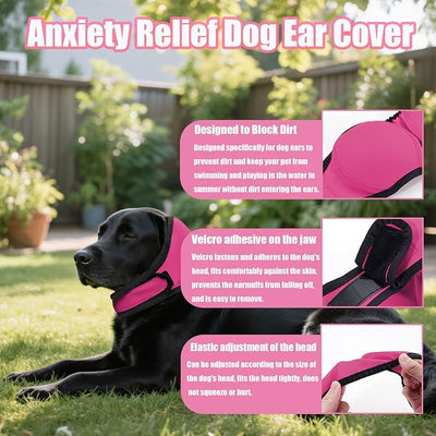 Dog Ear Muffs Noise Protection, Dog Ear Covers for Bath, Dog Quiet Ear Wrap, Waterproof Dog Calming Hoodie for Hematoma, Bathing, Drying, Swim& Noise Anxiety Relief
