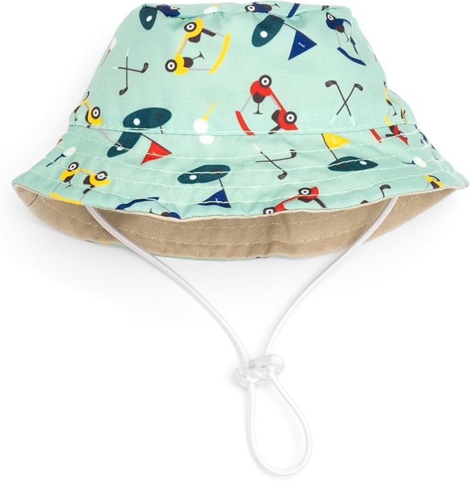 THE WORTHY DOG Golf Bucket Hat for Dogs – Lightweight Pet Sun Hat with Adjustable Chin Strap, Soft Brim & Bright Colors - Green, Large