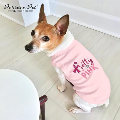Parisian Pet Dog Shirt – 100% Cotton Shirts for Medium Dogs – Trendy Pretty in Pink Sleeveless Puppy Clothes – Soft Breathable Girl Dog Clothes - Stretchy Pet Apparel - Summer Tshirts for Dogs