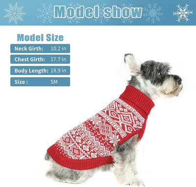 HOMIMP Dog Sweater Argyle - Warm Winter Clothes, Soft Coat for Small Medium and Large Dogs, Ugly Pet Clothing for Boy Girl Puppy