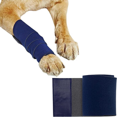 Healers PetCare Leg Wraps – Adjustable Dog Bandages with Gauze Inserts – Breathable Elastic Wrap for Wound Care & Joint Support – Non-Slip, Reusable, Machine Washable – Small 18-Inch, Blue