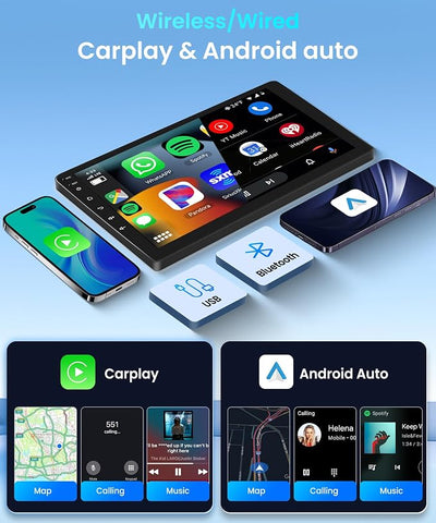 Car Radio Stereo for Toyota RAV4 2003 2004 2005 [4G+64G] Android with Wireless CarPlay Android Auto,9 inch IPS Touchscreen Car Stereo Bluetooth5.0,GPS,WiFi,SWC,59UI,32EQ AI DSP+HD Backup Camera
