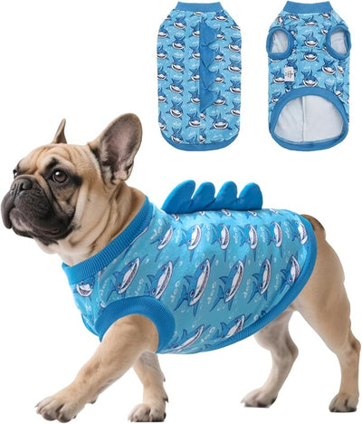 CuteBone Dinosaur Costume Dog Shirt, Stretchy Velvet T-Shirt Clothes for Small Dogs, Soft & Breathable Pet Tee Outfit Cat Apparel for Daily Wear, Cozy Pullover Design Puppy Fashion COSBX04M