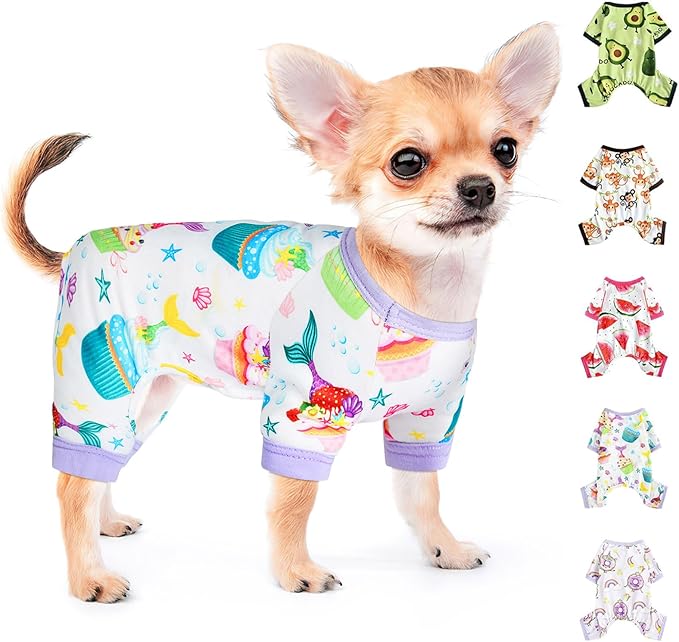Dog Pajamas Pjs Soft Stretchy Dog Clothes for Small Dogs Girl Boy Medium Size Dogs Spring Summer Puppy Clothes Doggie Onesies Cat Pet Jammies Outfit