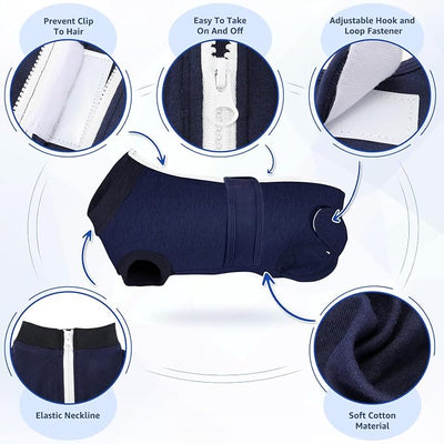 Lukovee Recovery Suit for Dogs, Zipper-On Onesie for Female Male Dog, Abdominal Wounds Cone E-Collar Alternative, Prevent Licking Spay (2XL, DBL)