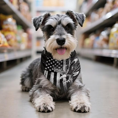 KEIAHUAN American Flag Dog Bandana Reversible Washable Pet Scarf Dog Bib Adjustable Holiday Party Pets Triangle Bibs, American Flag Patriotic Eagle