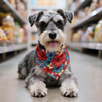 KEIAHUAN 250th Anniversary Dog Bandana Patriotic USA Flag Triangle Scarfs 4th of July Cat Bandanas Adjustable Soft Puppy Bibs Hankerchief Medium
