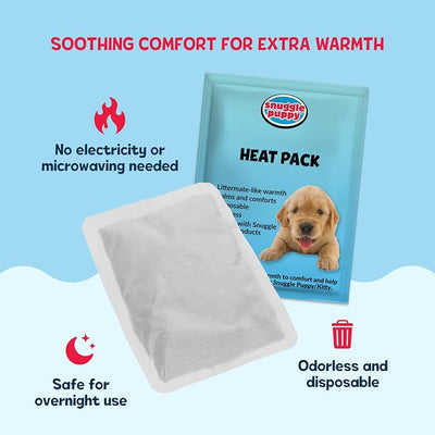 Snuggle Puppy Replacement Heat Packs for Dogs (24 Count) - Disposable Pet Comfort Warmers for Puppy Anxiety Relief - Odorless, Non-Toxic, All Natural - Fits All Snuggle Puppy Styles
