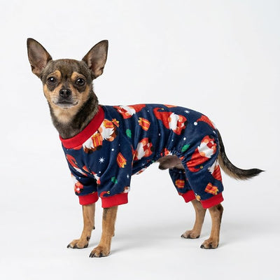 Fitwarm Gnome Dog Christmas Pajamas, Dog Winter Clothes for Small Dogs Girl, Lightweight Velvet Pet Jumpsuit, Cat Outfit, Black, Red, XXL