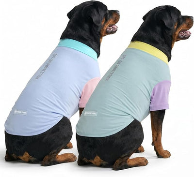 Spark Paws Sunblock Dog T-Shirt, SPF30 Protection, Lightweight Breathable Quick Dry for Dogs with Sensitive Skin - Breeze & Sorbet (Set of 2) - Size 5XL