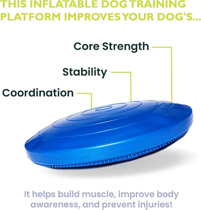 FitPAWS® Dog Balance Disc – 22”, Blue | Dog Exercise Equipment | Workout Tool for Strength, Core, Stability & Rehabilitation